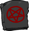 Satanic Bible's splash image which appears when it's activated.