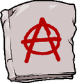 Anarchist Cookbook's splash image which appears when it's activated.