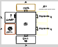 Edmund McMillen's sketch of the Greed mode layout.